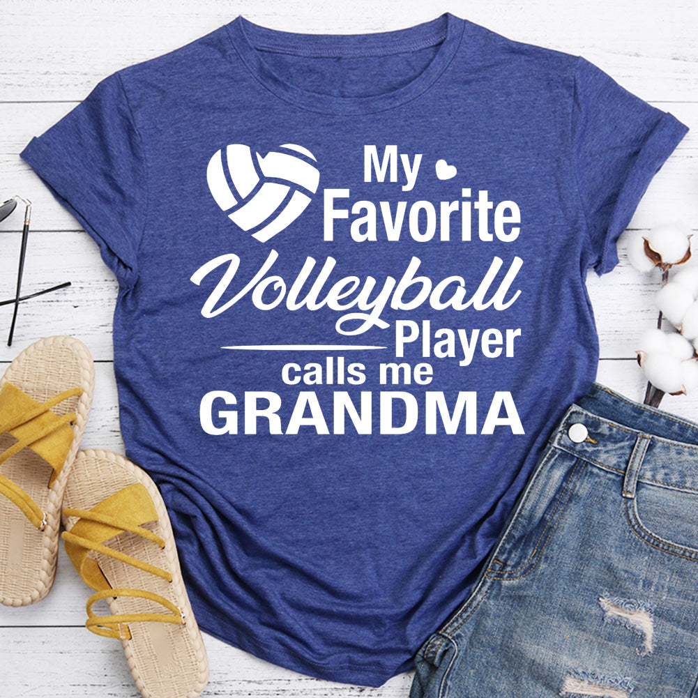 Volleyball Grandma Favorite Player T-shirt Tee -07722-Guru-buzz