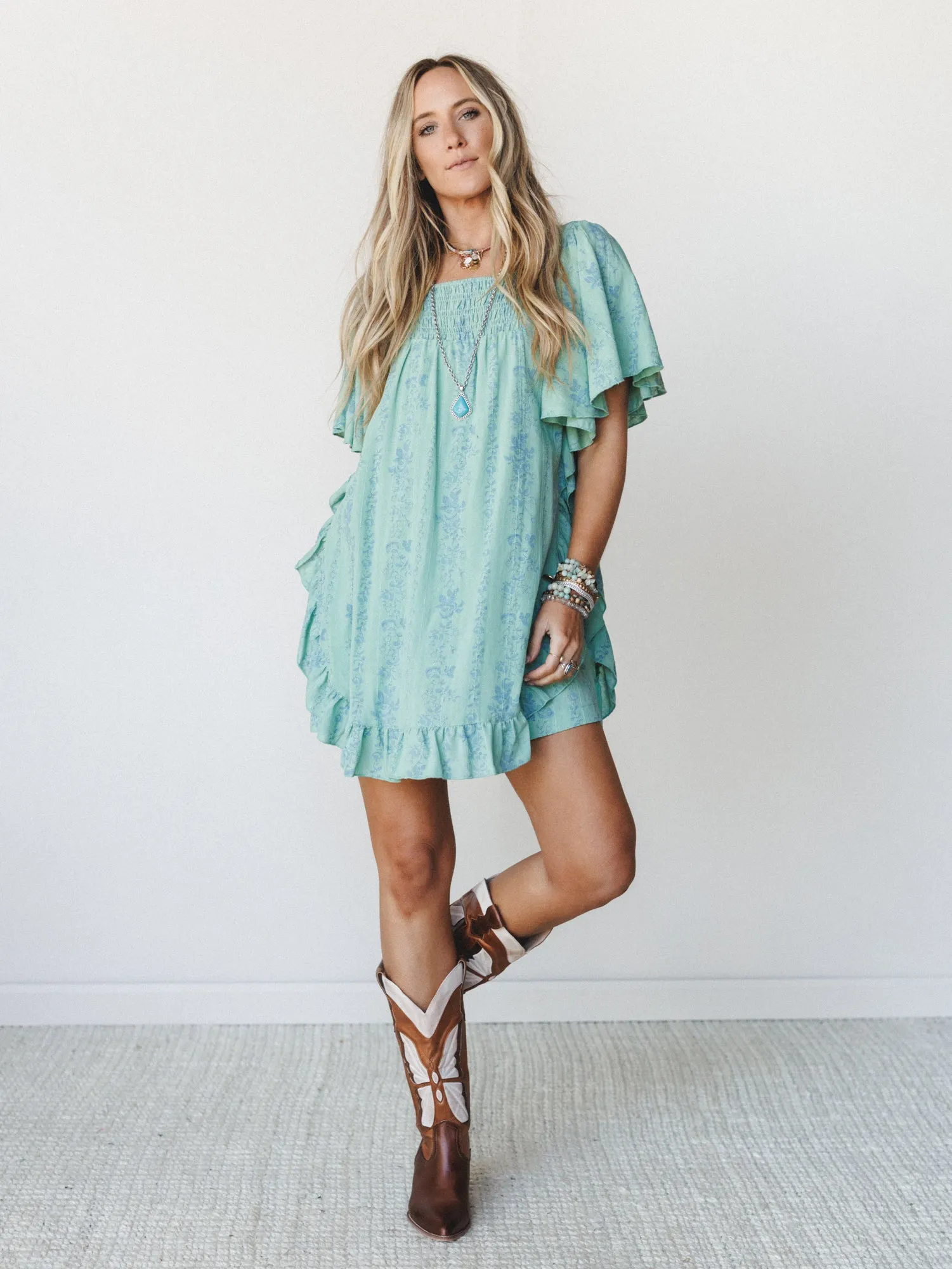 Goldie Floral Romper - Sage