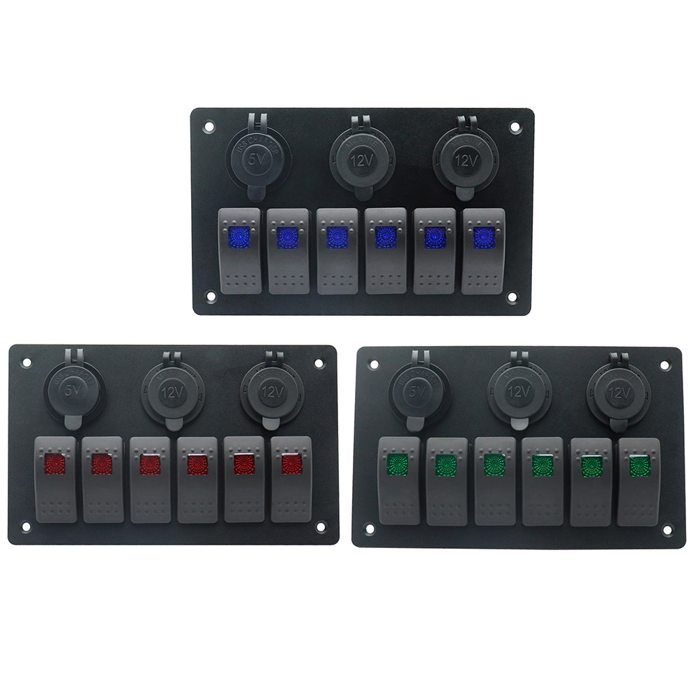 Car Marine LED 6 Gang Rocker Switch Panel 4.8A Dual USB Charger 12V Outlet, Red, 501 Original
Car Marine LED 6 Gang Rocker Switch Panel 4.8A Dual USB Charger 12V Outlet, Red, 501 Original