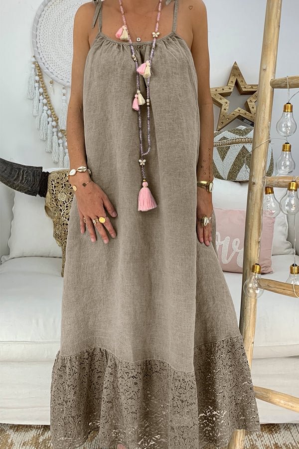 Knot Lace Hem Panel Cami Dress - BlackFridayBuys