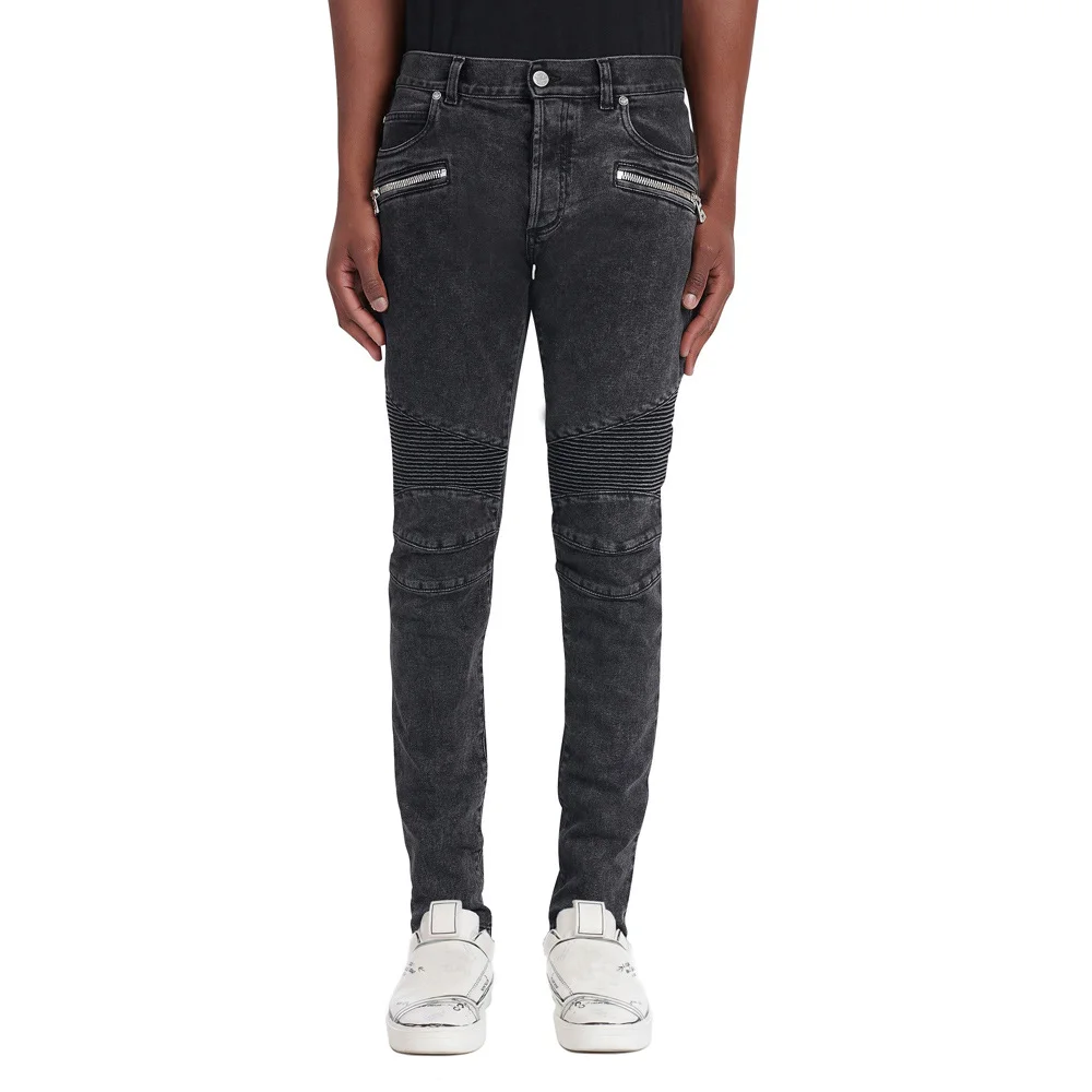 Men's Pleated Light Stretch Jeans