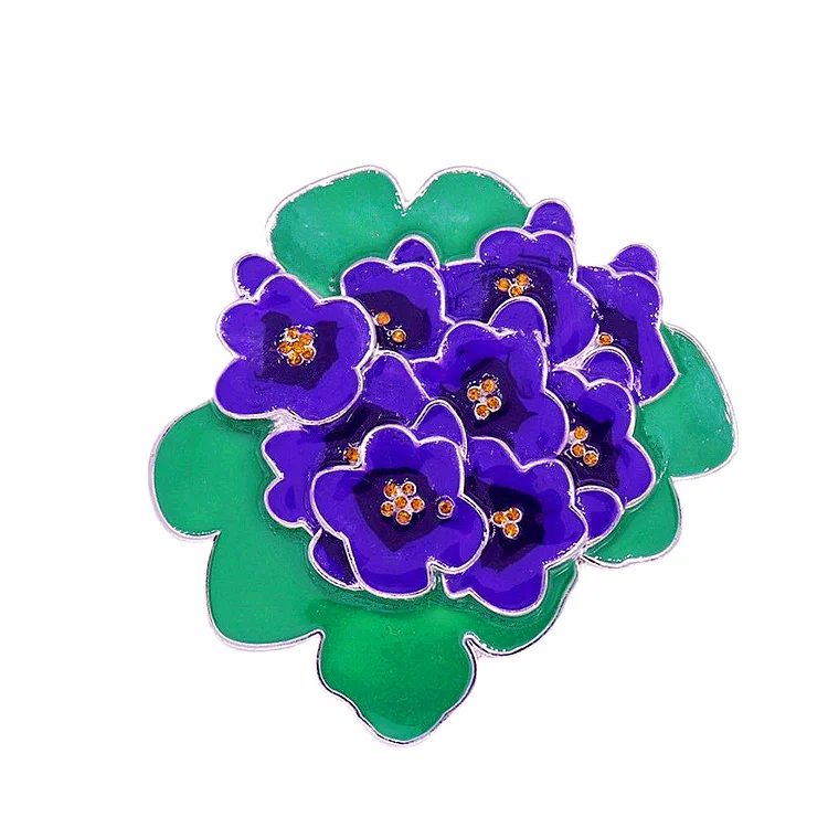 New Design Large Size Heavy Quality Purple Green Enamel Color Metal Flower Soror Divine Nine Delta Violet Brooches