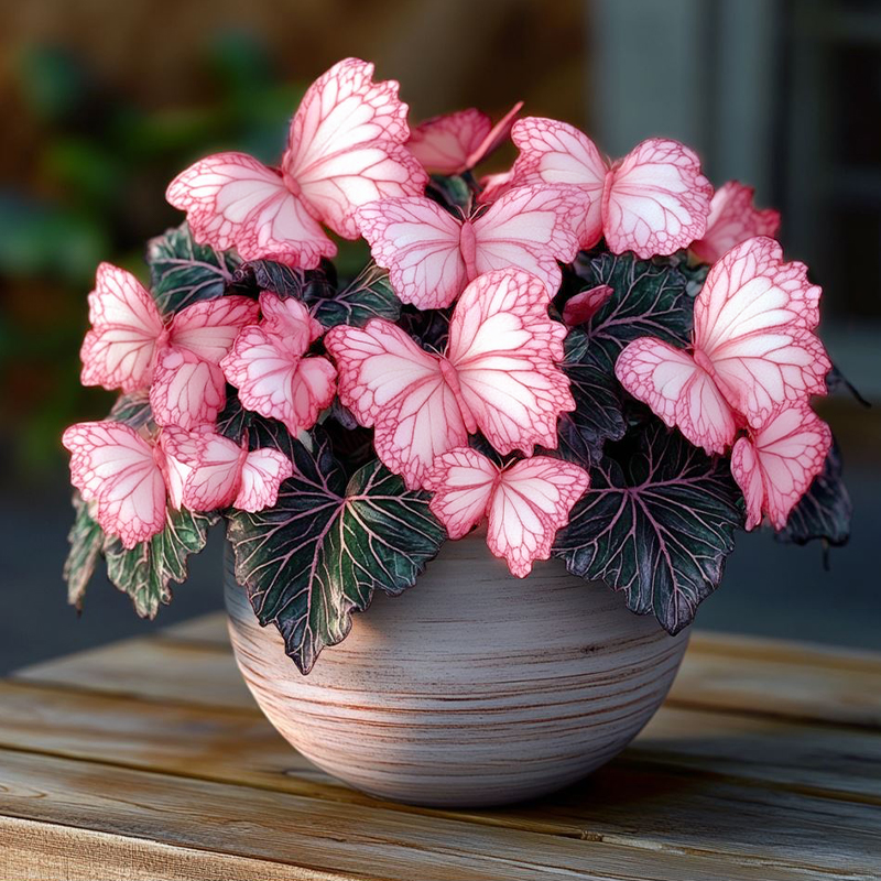 Moonlight Butterfly Begonia - Pink and White
