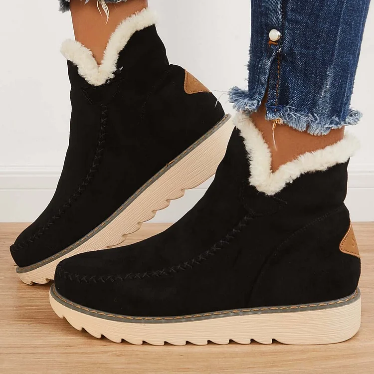 Classic Non-Slip Ankle Snow Booties Warm Fur Lining Boots shopify Stunahome.com