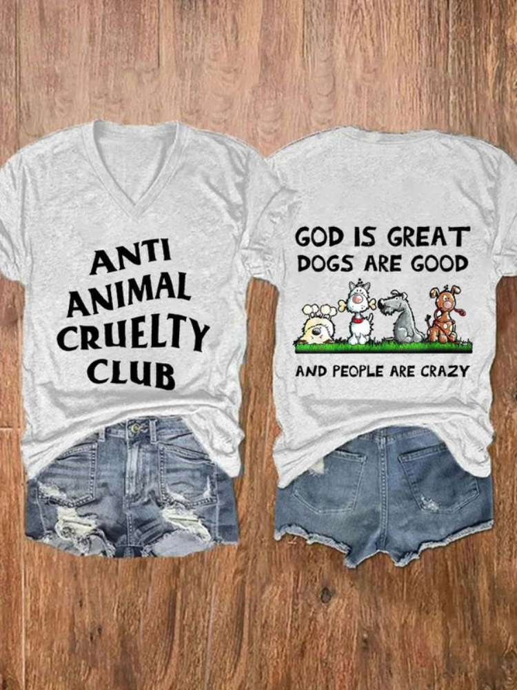 Anti Animal Cruelty Club Print T-Shirt