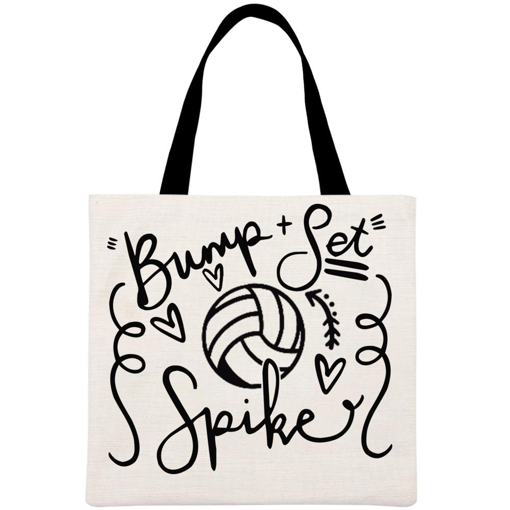 Bump Volleyball mom Printed Linen Bag-Guru-buzz