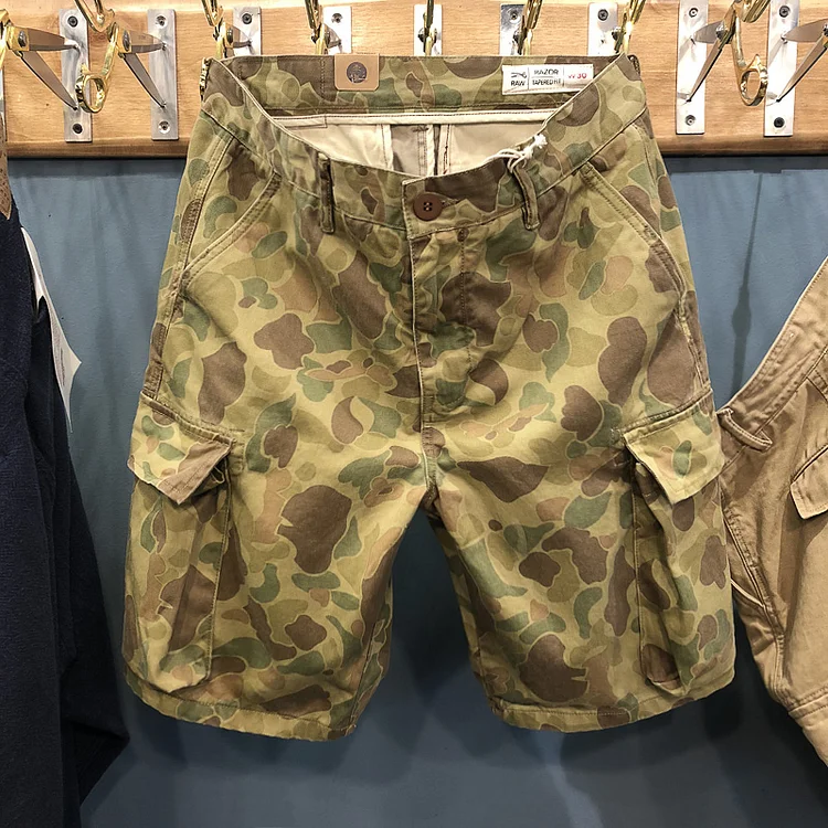 TIMSMEN Military Heavy Camouflage Multi-Pocket Cargo Shorts