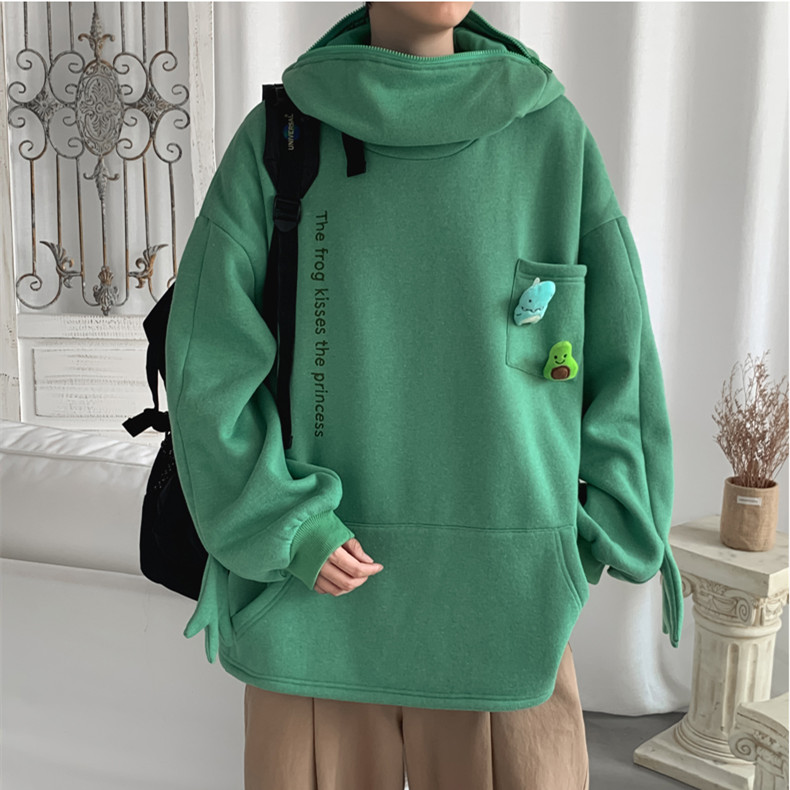 Novameme Frog hoodie letter zipper pocket oversized the frog