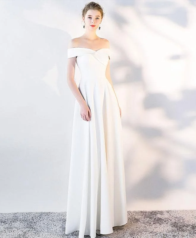 Simple V Neck Long Prom Dress, Cheap Evening Dress