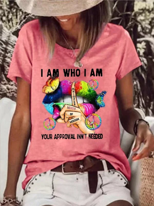 Women's Hippie I AM WHO I AM WHISPER WORDS OF WISDOM Casual Tee