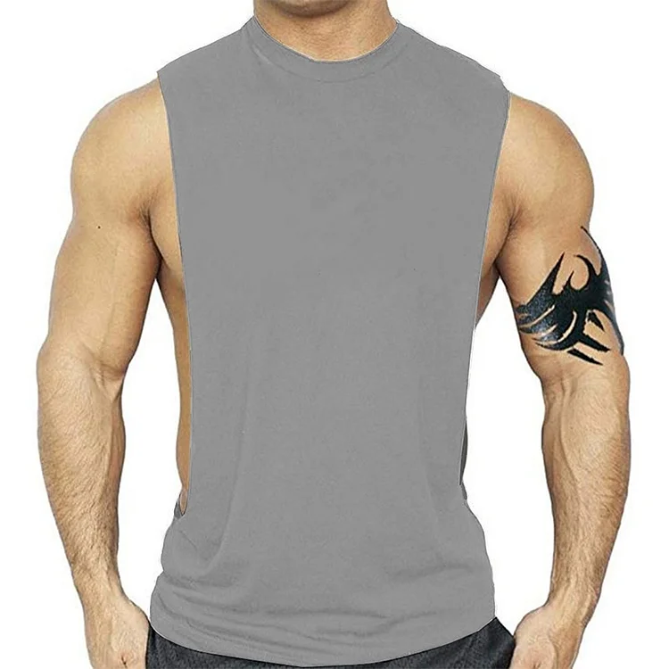 Casual Male Bodybuilding Singlet Plus Size Solid Gym Vest