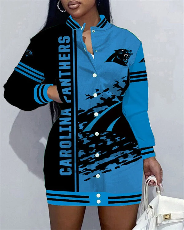 Carolina Panthers
Limited Edition Button Down Long Sleeve Jacket Dress