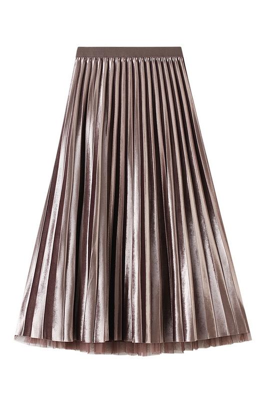 2 Tone Midi Pleated Skirt main image 1