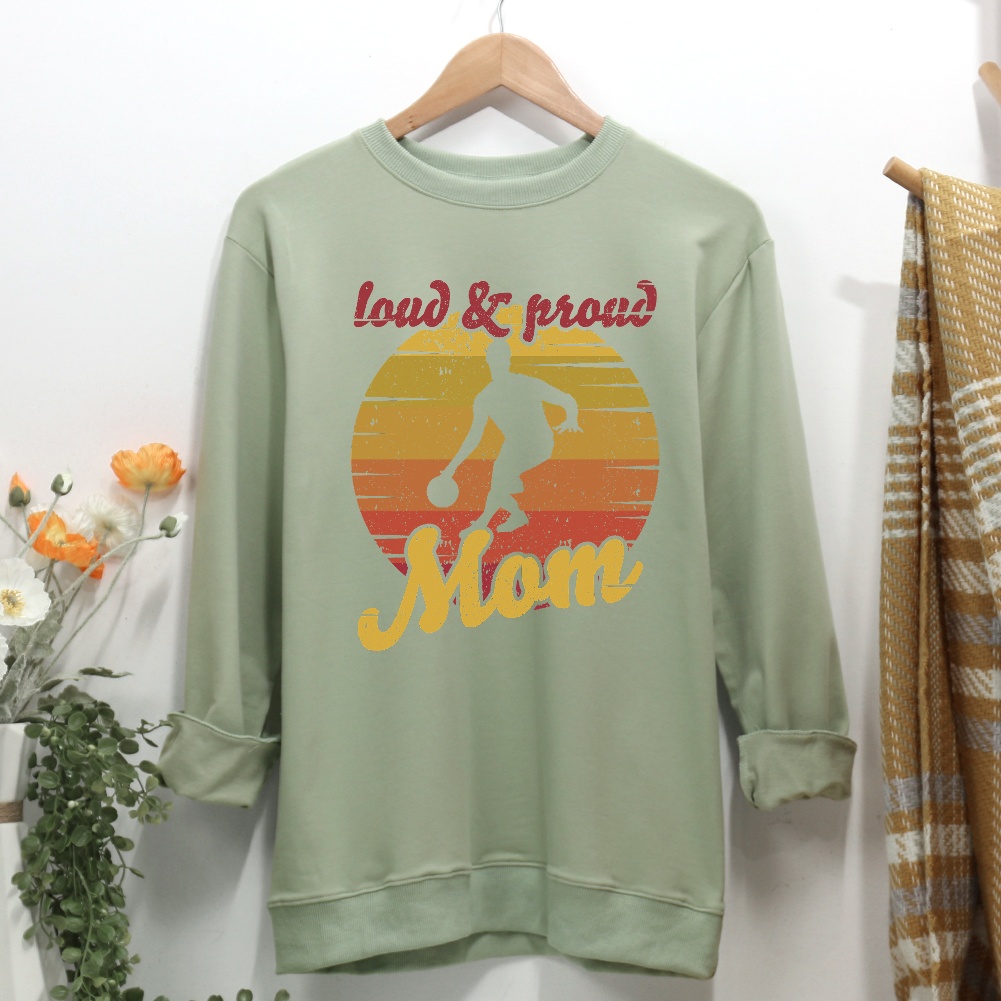 Basketball Mom Retro Loud Proud Women Casual Sweatshirt-Guru-buzz