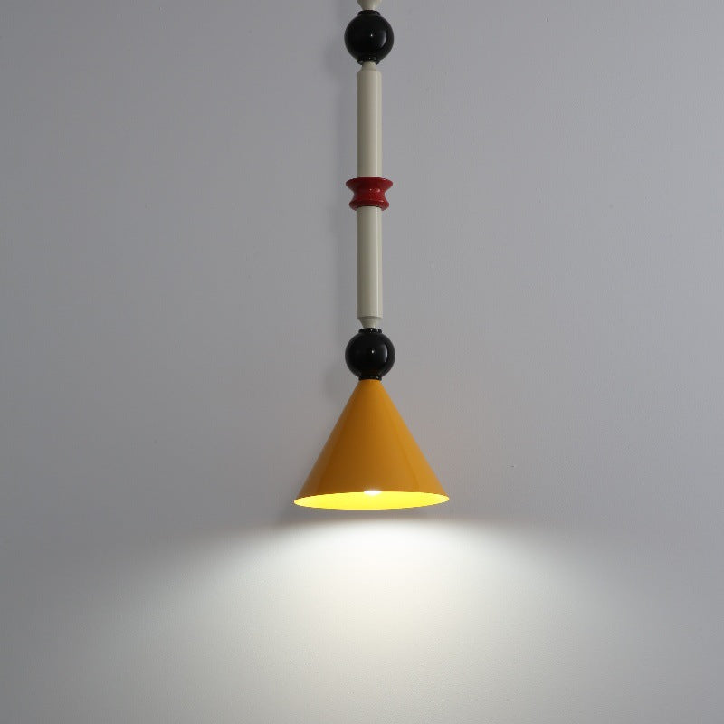 Contemporary Scandinavian Macaron Geometric Circle Iron 1-Light Pendant Light For Living Room