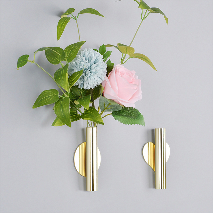 Rose Golden Stainless Steel Wall Holder Vase | AvasHome