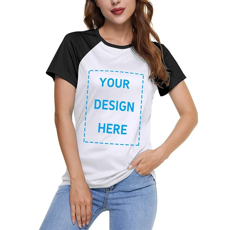 Personalized Women's Short Sleeve Cotton Crewneck T-Shirt