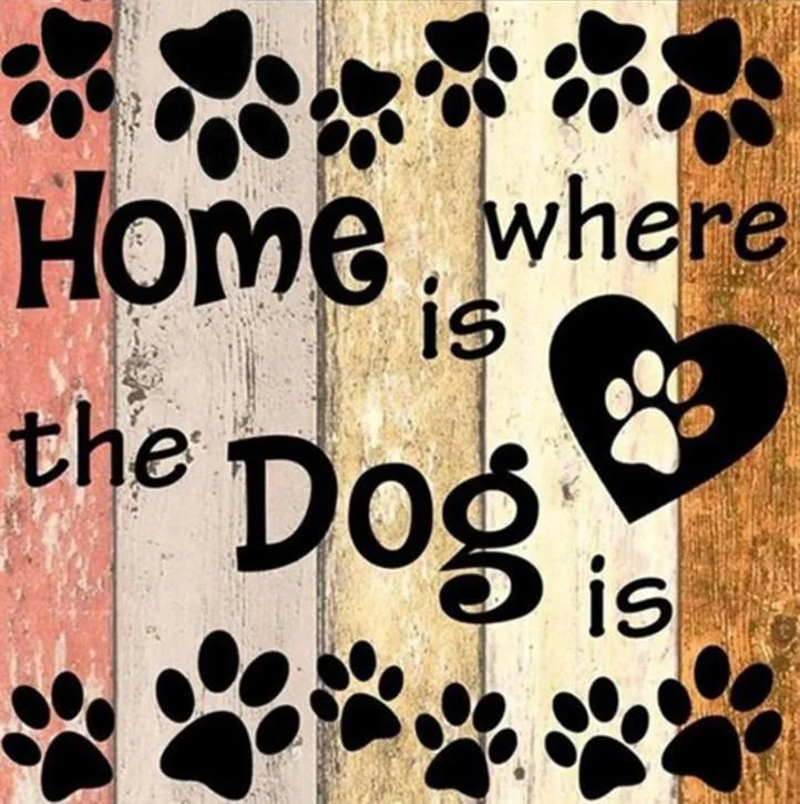 Full Round Diamond Painting - Home is Where Dog Is(30*30cm)