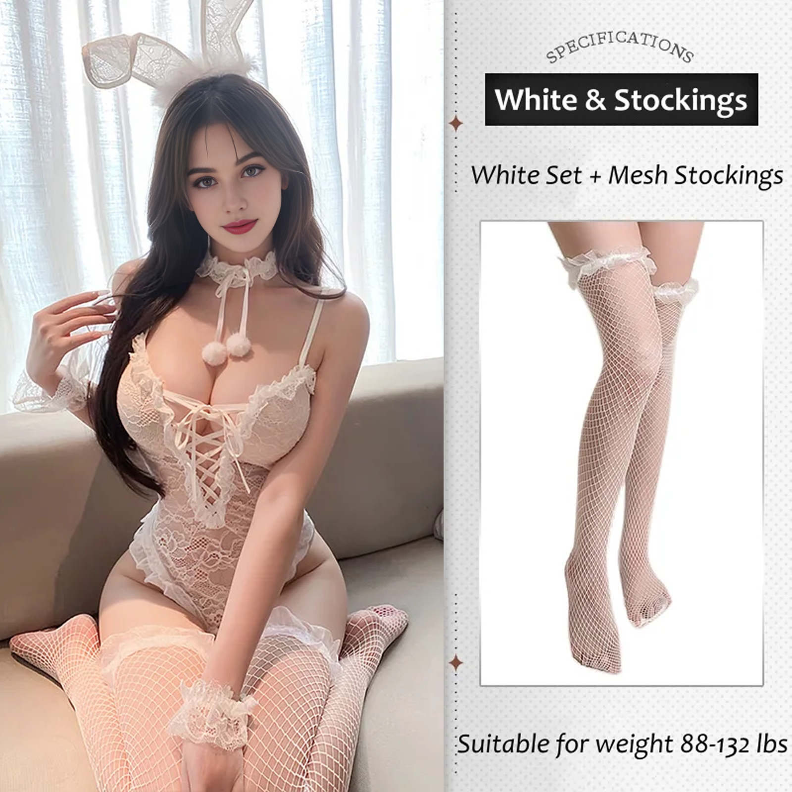 Lovingerie - Bunny Girl Lace Bodysuit Set