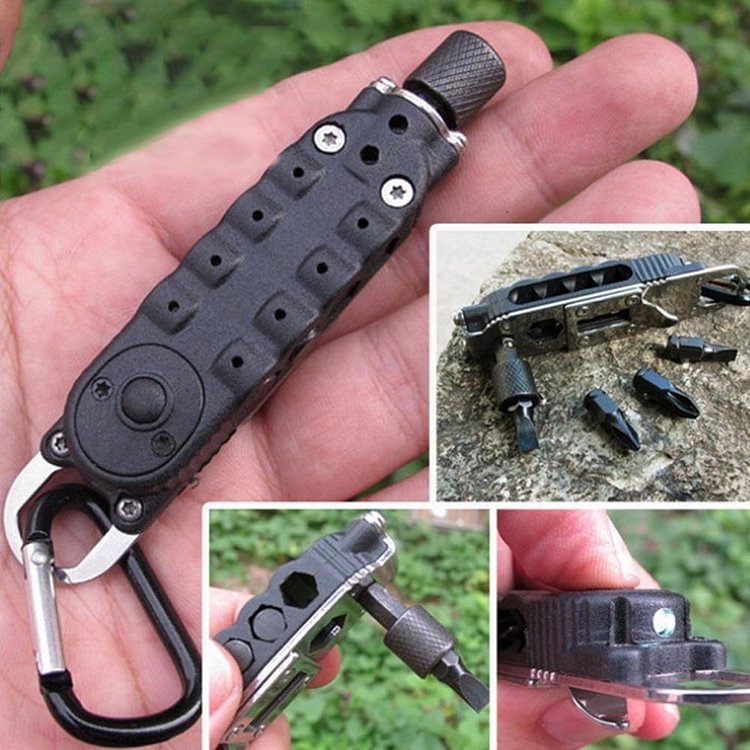 YOY-Pocket Screwdriver Led Light Multifunction Mini Slot Hex Sets Keychain Edc Tools