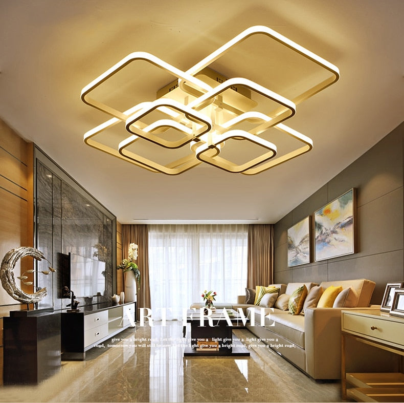 Rectangle Acrylic Aluminum Modern Led Ceiling Lights For Living Room