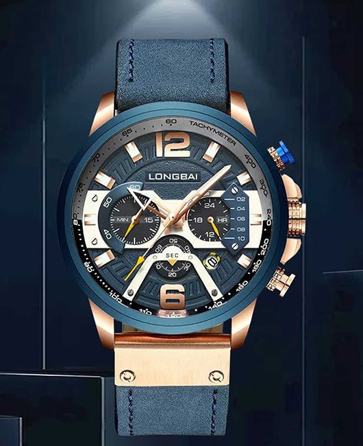 Multifunction Stainless Steel Quartz Waterproof Noctiluca Wristwatch