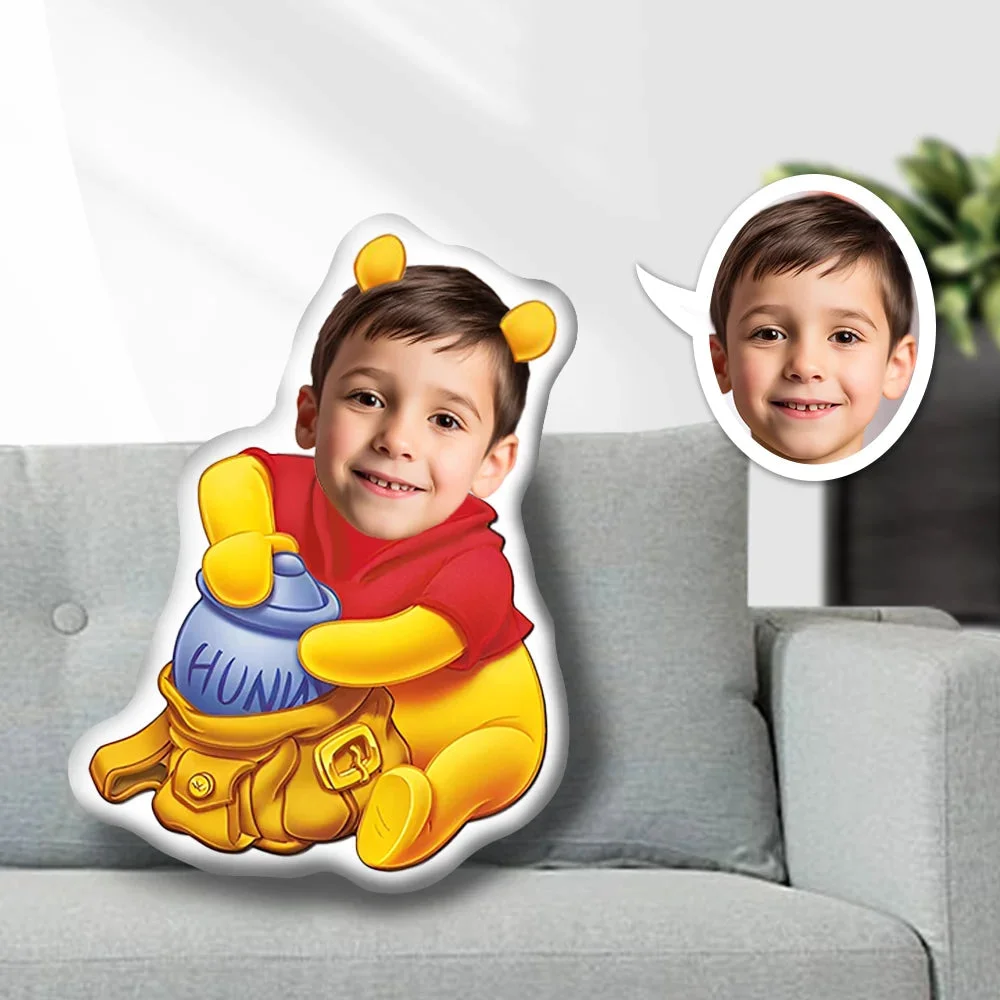 Custom Photo Face Pillow ,Pooh Bear Face Pillow, Face Picture Pillow Doll Face Body Pillow Personalized Doll