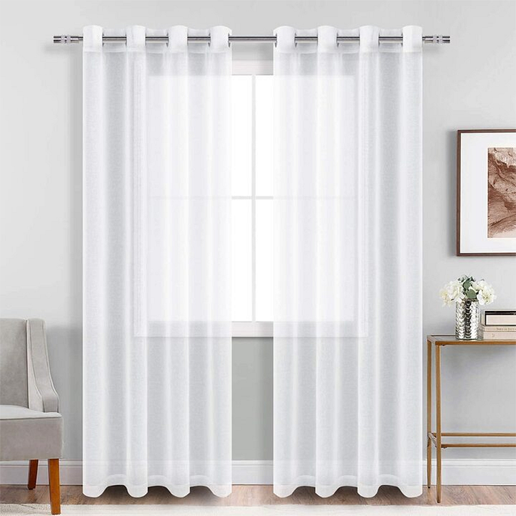 White Indoor Sheer Curtains Gradient For Living Room 1Pcs-ChouChouHome
