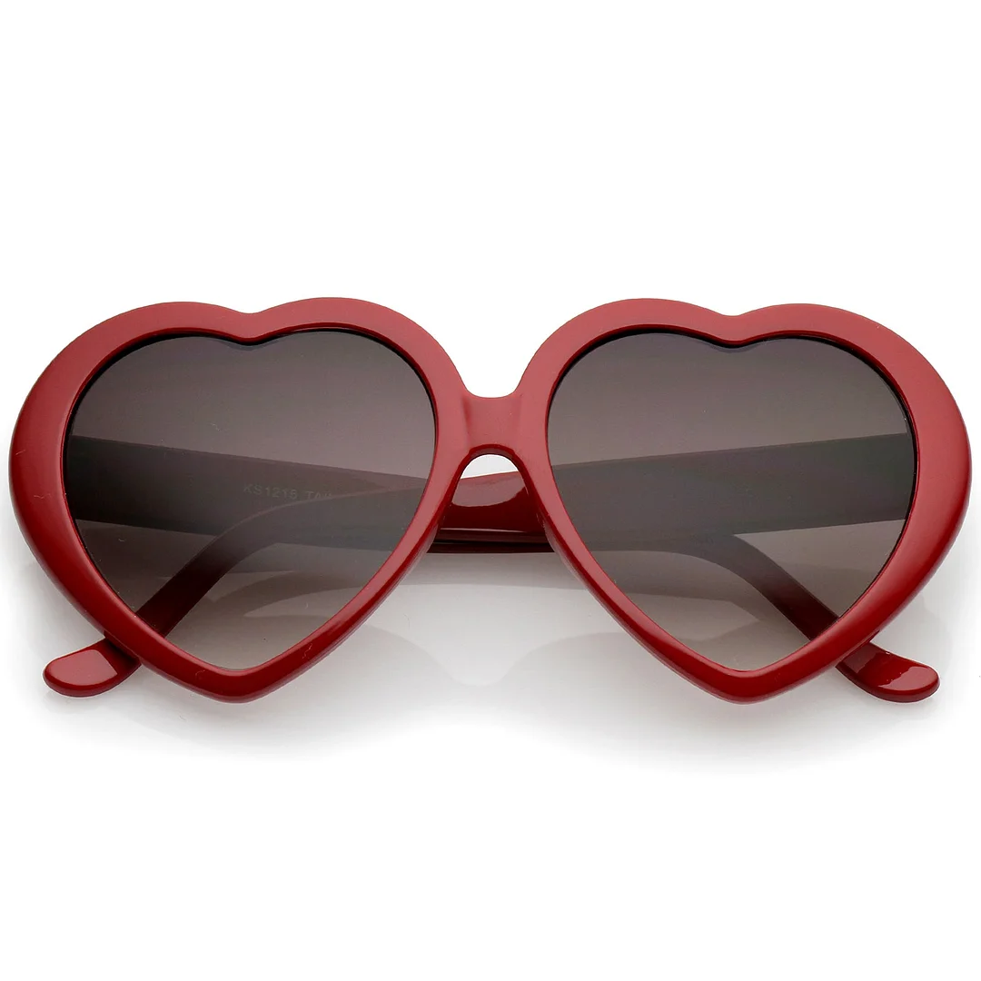 Women's Oversize Gradient Lens Heart glasses 56mm