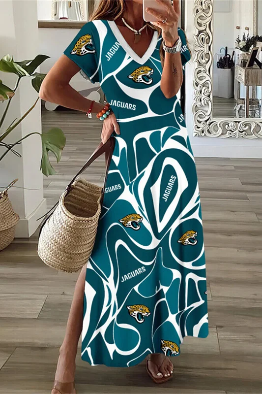 Jacksonville Jaguars
V-Neck Sexy Side Slit Long Dress