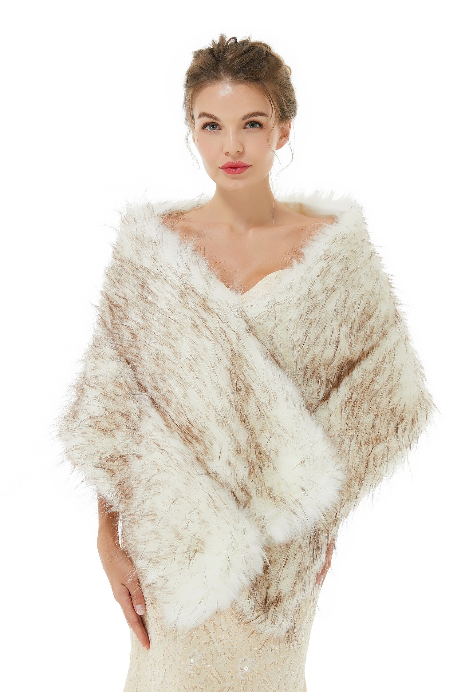 Dresseswow Gentleable Winter Wedding Wraps Faux Fur Bridal Shawl On Sale
