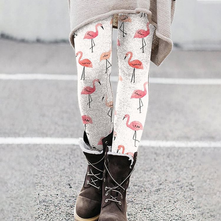 Comstylish Women's Flamingo Fun Print Leggings