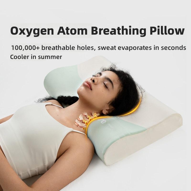 Oxygen Atom Breathing Pillow with 100,000+ Breathable Holes for Cool Summer Sleep