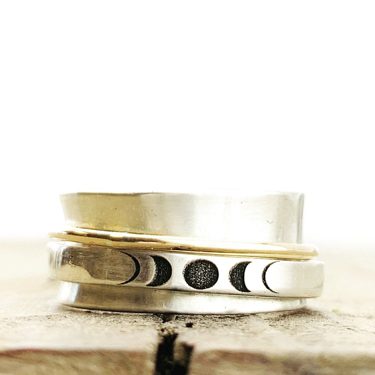 Personalized Moon Phase Spinner Ring