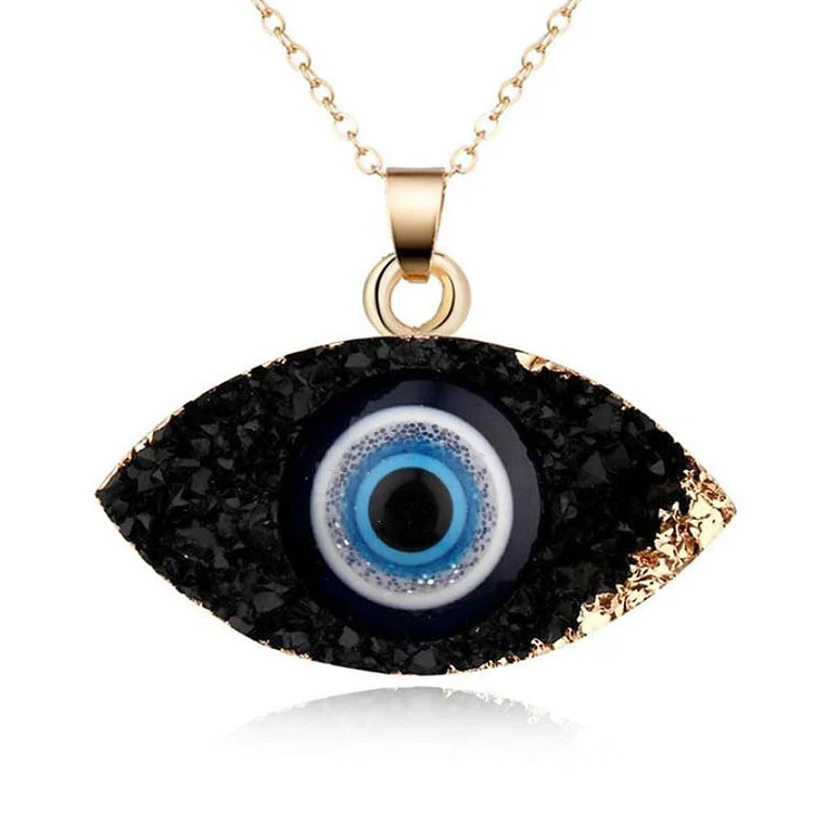Olivenorma Clear Quartz Evil Eye Energy Necklace