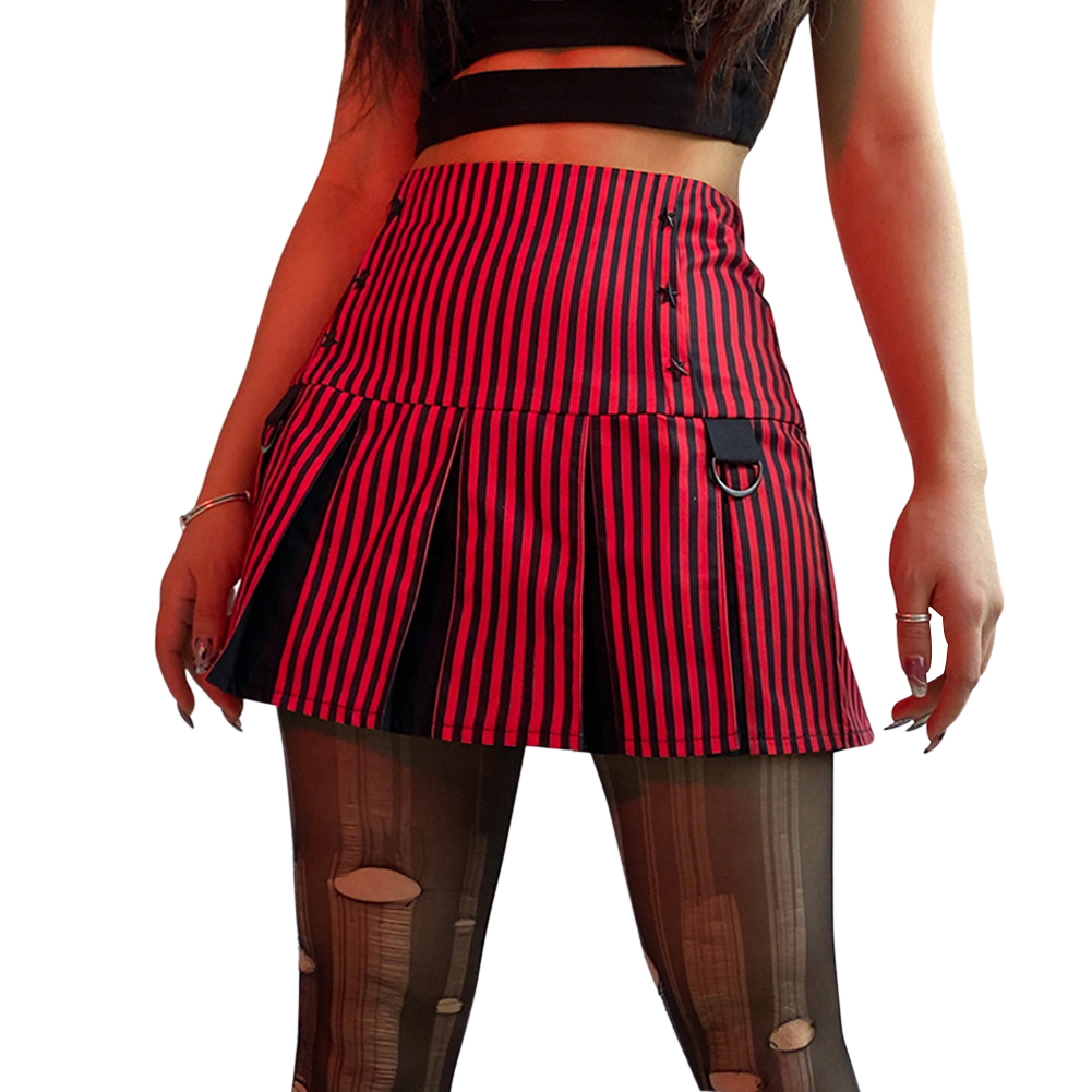 Style Patchwork Color High Waist Stripes Pleated Skirt Streetwear, Red, 501 Original
Style Patchwork Color High Waist Stripes Pleated Skirt Streetwear, Red, 501 Original
