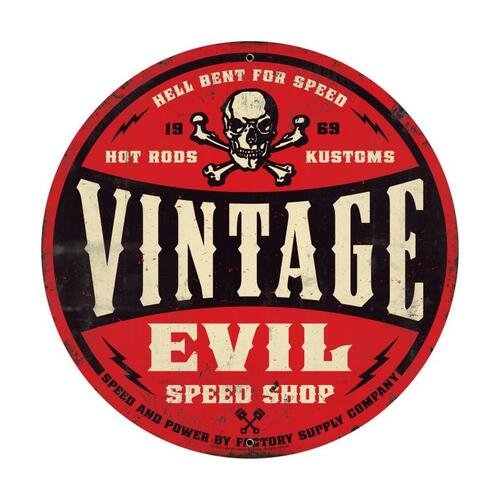 Vintage Evil- Round Shape Tin Signs/Wooden Signs - 30*30CM