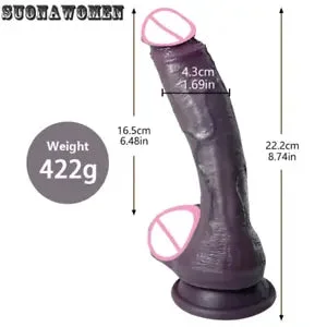 pornhint Pornhint Realistic Big Dark Dildos Medical Silicone Suction Cup Dildos Fake Dick Sex
