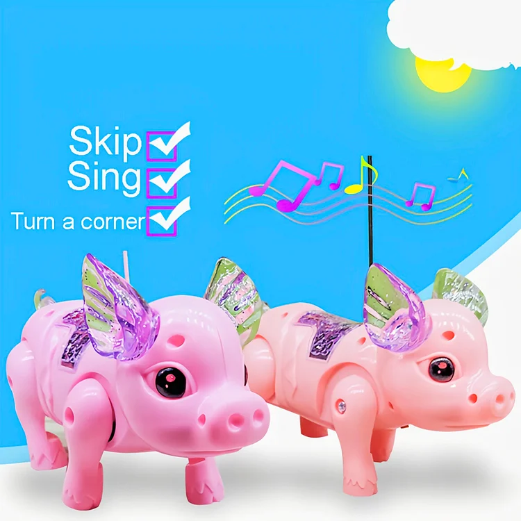 Electric LED Lighting Musical Pig Walking Toy