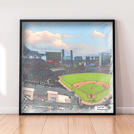 Truist Park Baseball Stadium Print, Atlanta Braves Baseball