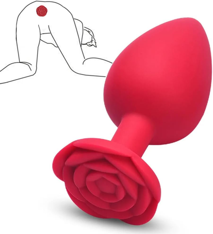 Soft Silicone Rose Butt Plug – Comfortable Wear Anal Trainer For Women & Men By Rose Toy