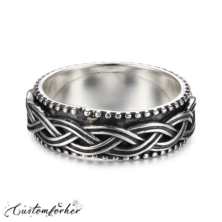 S925 Sterling Silver Fidget Ring Anxiety Ring Spinner Band Ring