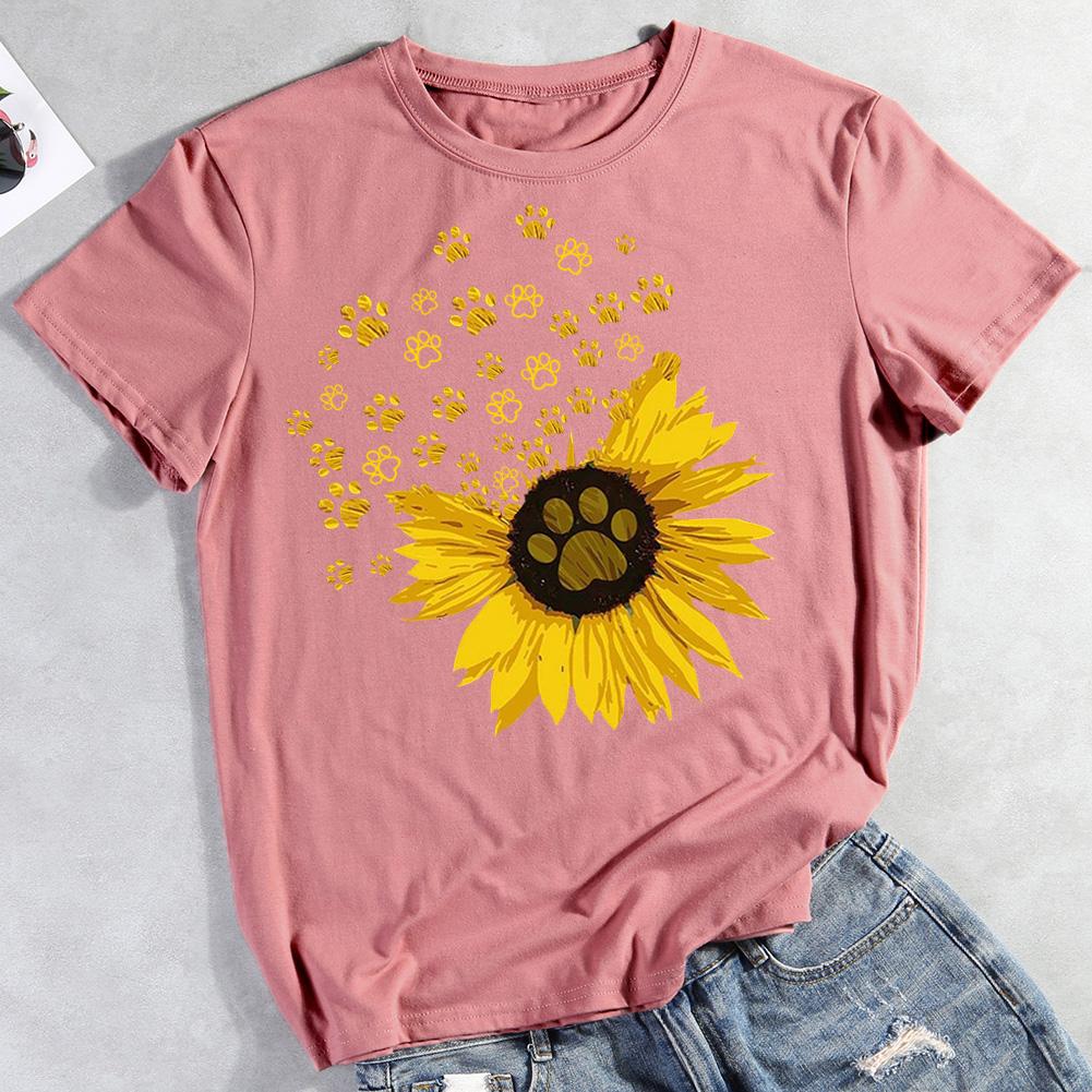 Sunflower dog paw  Pet Animal Lover T-shirt Tee -01755-CB-Guru-buzz