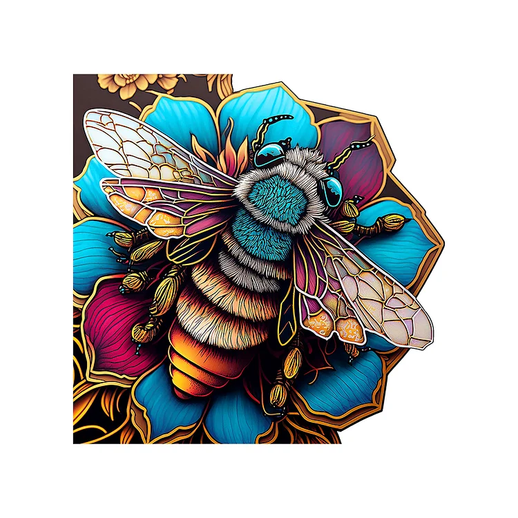Ericpuzzle™ Bee Art Wooden Jigsaw Puzzle