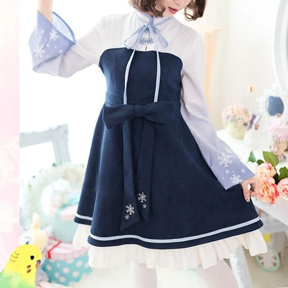 Blue Sweet Snowflake Dress SP178910
