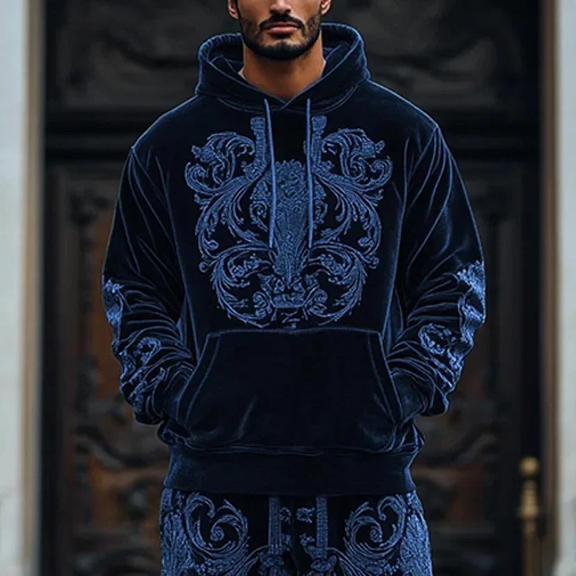 Velet Baroque Printed Two Piece Suit-inspireuse