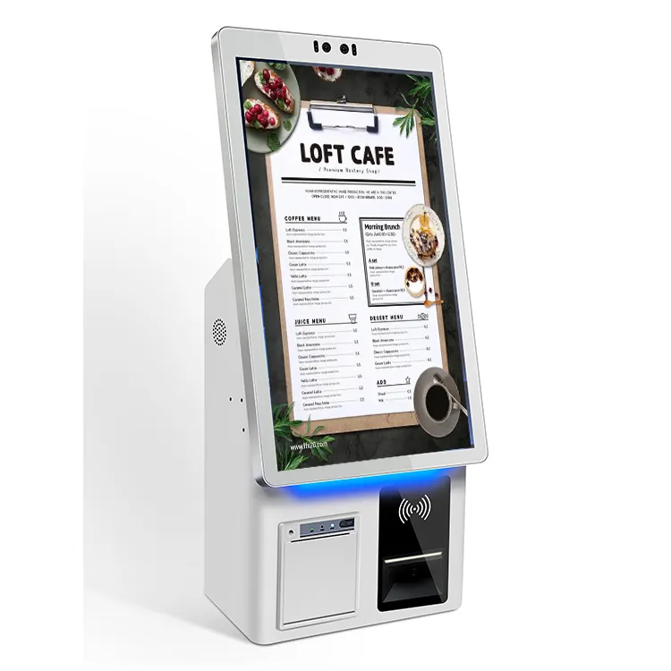 21.5 inch RFID Desktop Self Service Cash Register Kiosk RFID Restaurant ...