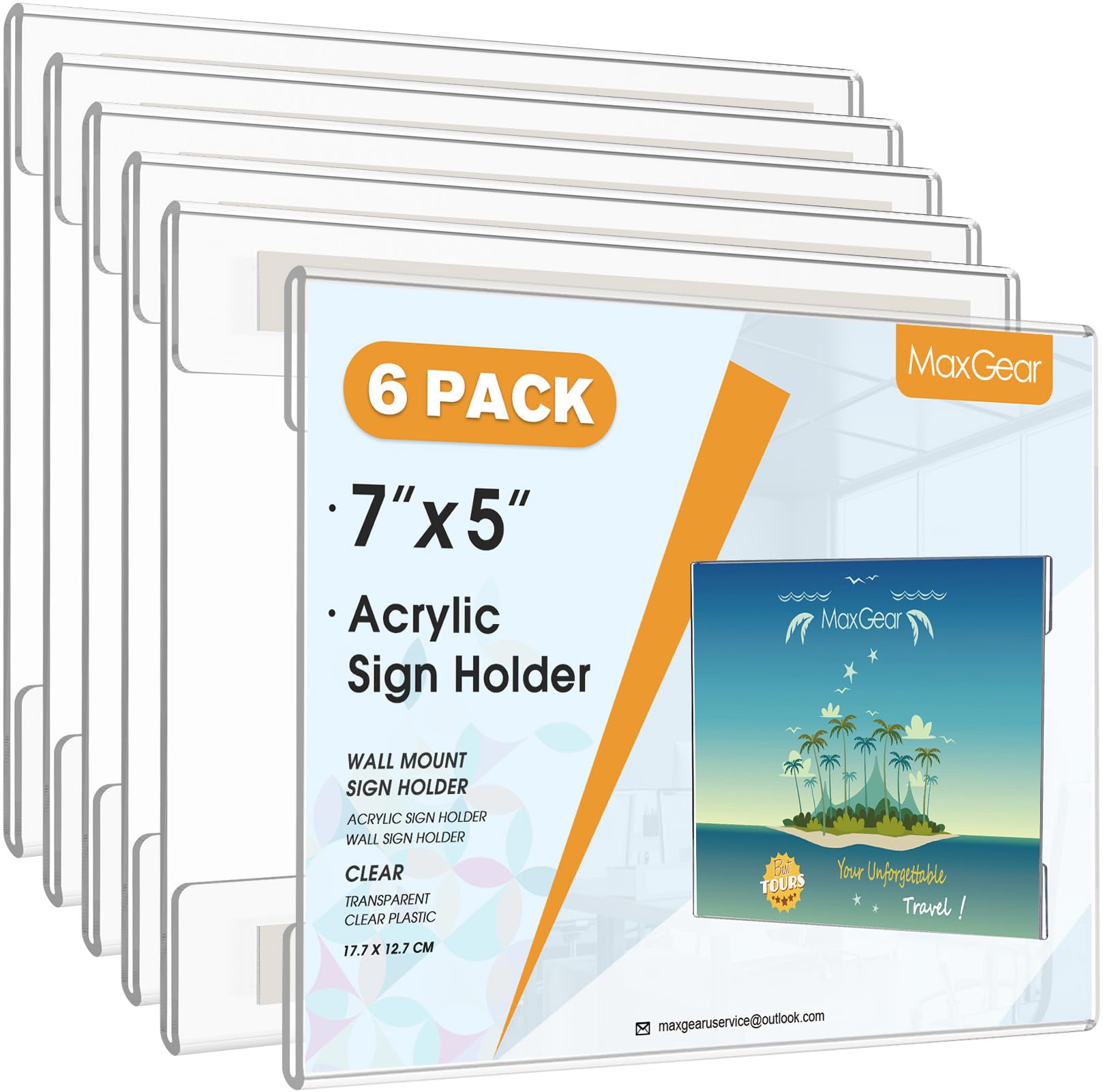 MaxGear Acrylic Sign Holder 8.5 x 11 Sign Holders Plastic MaxGear Acrylic Sign Holder 8.5 x 11 Sign Holders Plastic