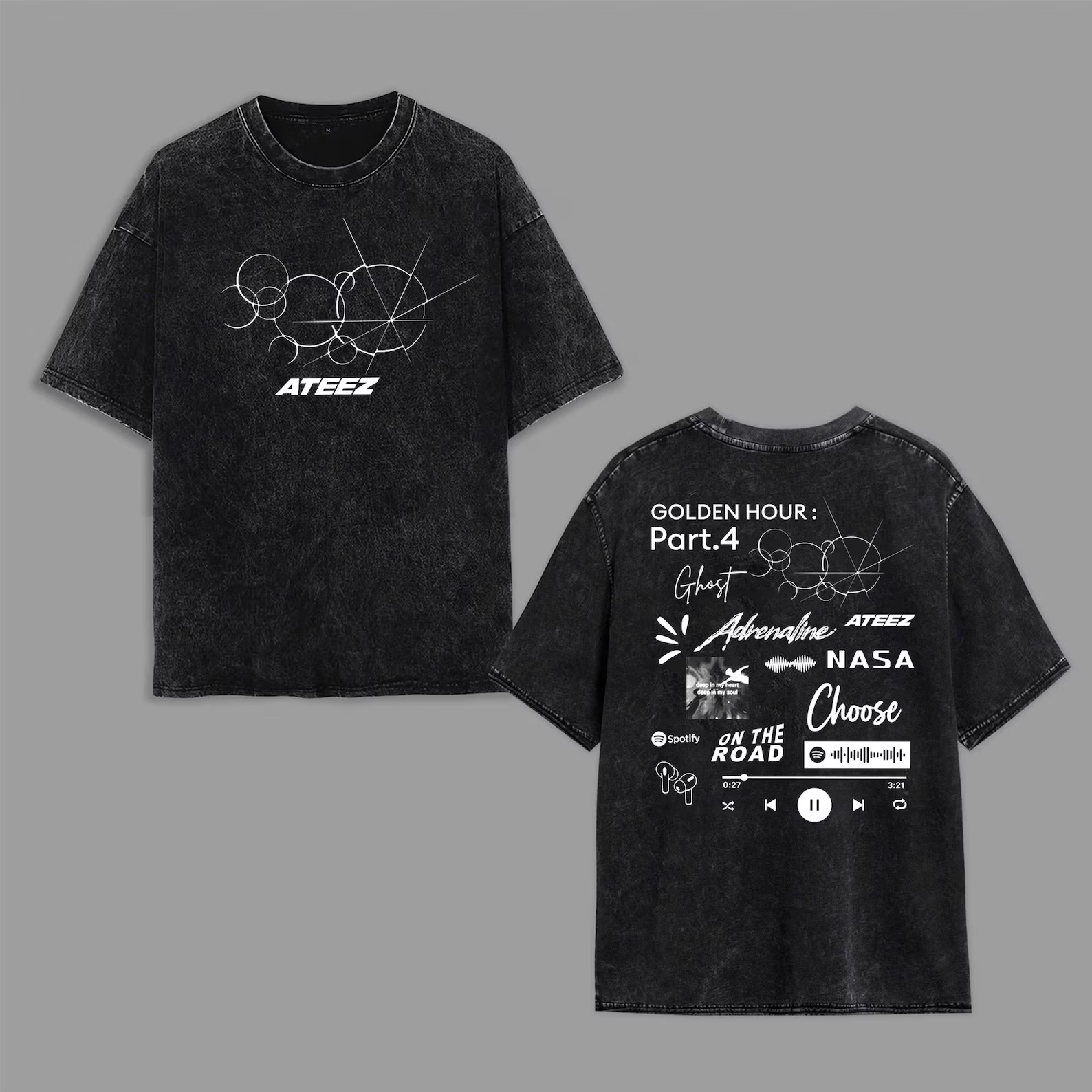 Ateez Golden Hour Part 4 Songs Tracklist Washed T-Shirt