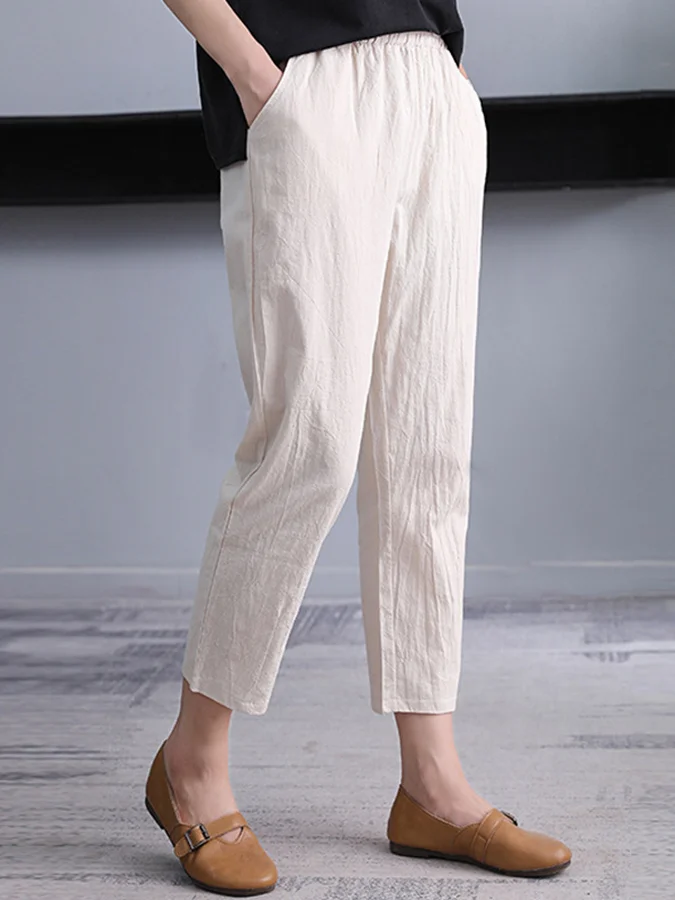 Cotton And Linen Summer Loose Casual Pants